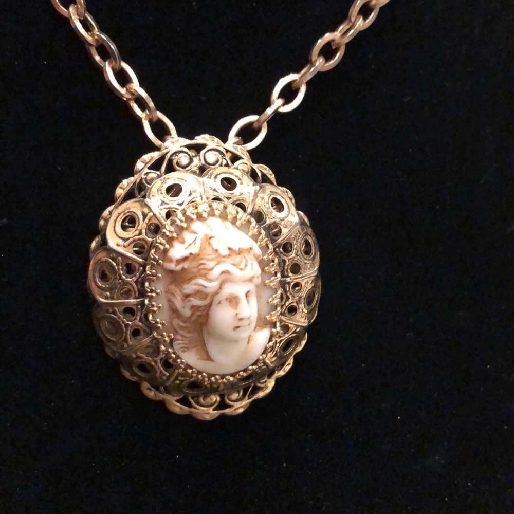 Vintage Cameo Pendant and Brooch